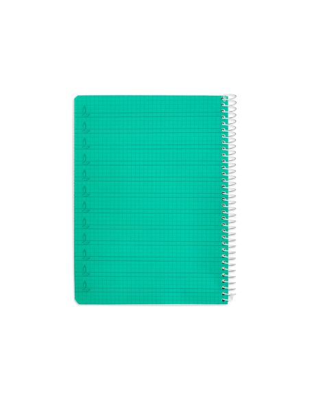 Cuaderno Espiral Liderpapel A5 Pautaguia Tapa Plastico 80H 90Gr Cuadro Pautado 4Mm Con Margen Color Verde