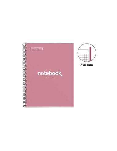 Cuaderno Espiral Miquelrius Notebook Emotions Rose Dust Tapa Forrada Din A4 Microperforado 80 Hojas 90