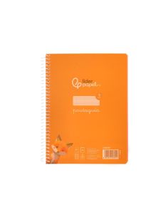 Cuaderno Espiral Liderpapel A5 Pautaguia Tapa Plastico 80H 90Gr Cuadro Pautado 3Mm Color Naranja 2