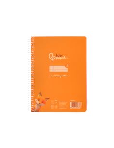 Cuaderno Espiral Liderpapel A5 Pautaguia Tapa Plastico 80H 90Gr Cuadro Pautado 4Mm Color Naranja 2