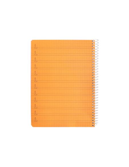 Cuaderno Espiral Liderpapel A5 Pautaguia Tapa Plastico 80H 90Gr Cuadro Pautado 4Mm Color Naranja
