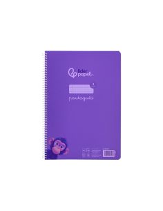 Cuaderno Espiral Liderpapel A4 Pautaguia Tapa Plastico 80H 90Gr Cuadro Pautado 3 Mm Con Margen Color Lila 2