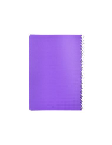 Cuaderno Espiral Liderpapel A4 Pautaguia Tapa Plastico 80H 90Gr Cuadro Pautado 3 Mm Con Margen Color Lila