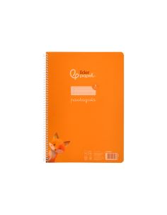 Cuaderno Espiral Liderpapel A4 Pautaguia Tapa Plastico 80H 90Gr Cuadro Pautado 3Mm Con Margen Color Naranja 2