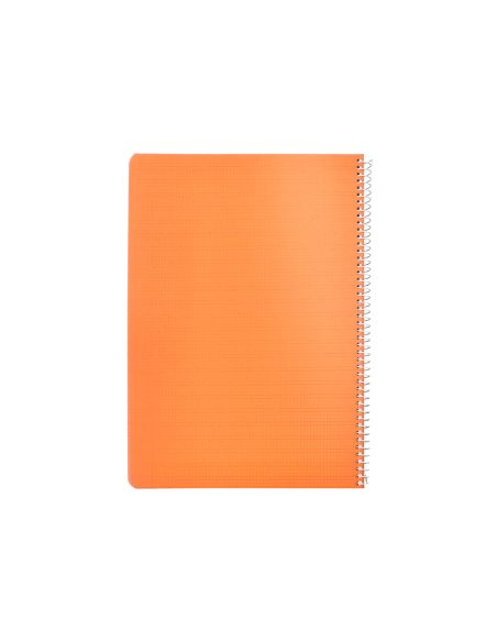 Cuaderno Espiral Liderpapel A4 Pautaguia Tapa Plastico 80H 90Gr Cuadro Pautado 3Mm Con Margen Color Naranja