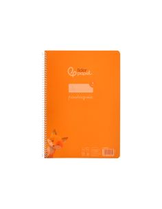 Cuaderno Espiral Liderpapel A4 Pautaguia Tapa Plastico 80H 90Gr Cuadro Pautado 4Mm Con Margen Color Naranja 2