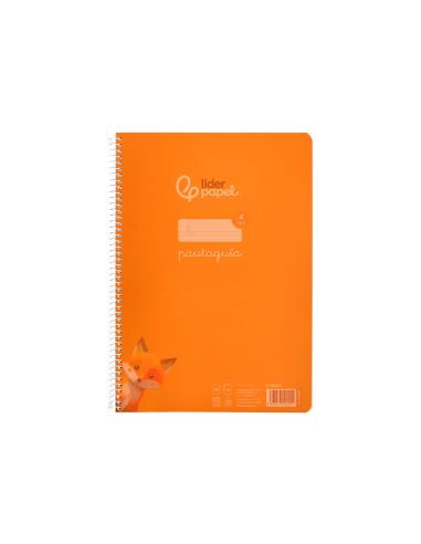 Cuaderno Espiral Liderpapel A4 Pautaguia Tapa Plastico 80H 90Gr Cuadro Pautado 4Mm Con Margen Color Naranja