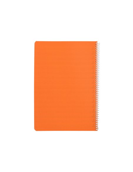 Cuaderno Espiral Liderpapel A4 Pautaguia Tapa Plastico 80H 90Gr Cuadro Pautado 4Mm Con Margen Color Naranja