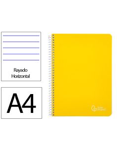 Cuaderno Espiral Liderpapel A4 Witty Tapa Dura 80H 90Gr Rayado Horizontal Con Margen Color Amarillo