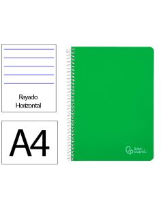 Cuaderno Espiral Liderpapel A4 Witty Tapa Dura 80H 90Gr Rayado Horizontal Con Margen Color Verde