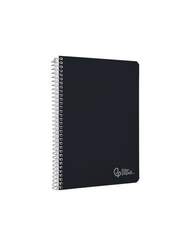 Cuaderno Espiral Liderpapel A4 Witty Tapa Dura 80H 90Gr Pauta 3,5Mm Con Margen Color Negro