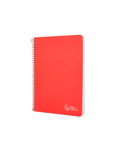 Cuaderno Espiral Liderpapel A5 Witty Tapa Dura 80H 90Gr Cuadro 4Mm Con Margen Color Rojo