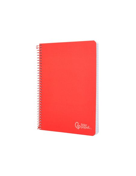 Cuaderno Espiral Liderpapel A5 Witty Tapa Dura 80H 90Gr Cuadro 4Mm Con Margen Color Rojo