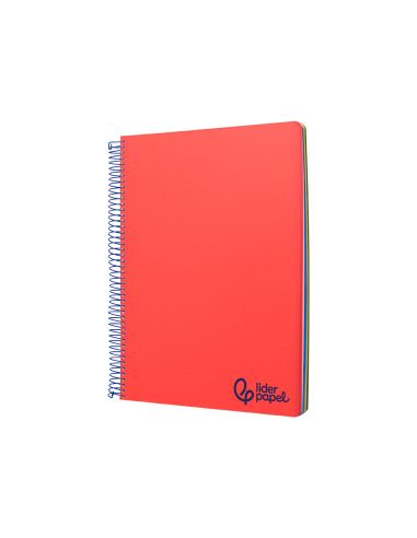 Cuaderno Espiral Liderpapel A4 Micro Wonder Tapa Plastico 120H 90Gr Horizontal 5 Bandas 4 Taladros Colores