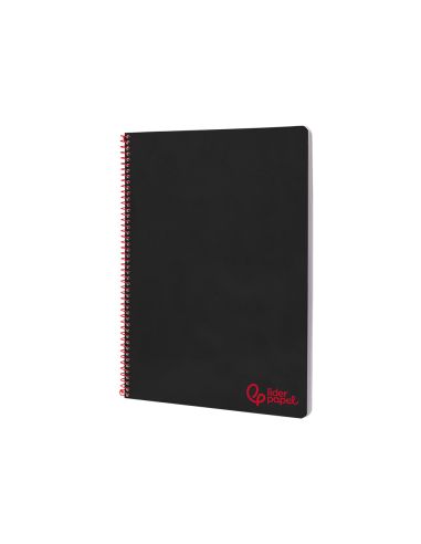 Cuaderno Espiral Liderpapel A4 Wonder Tapa Plastico 80H 90Gr Rayado Horizontal Con Margen Color Negro