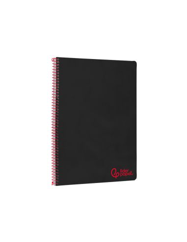 Cuaderno Espiral Liderpapel A4 Wonder Tapa Plastico 80H 90Gr Pauta Estrecha 2,5Mm Con Margen Color Negro