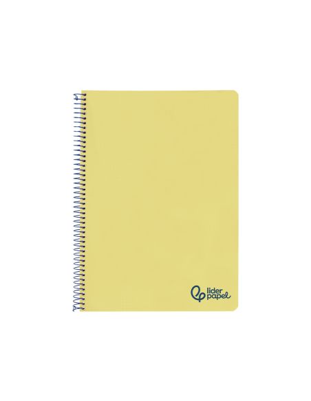 Cuaderno Espiral Liderpapel A4 Wonder Tapa Plastico 80H 90Gr Pauta Ancha 3,5Mm Con Margen Color Amarillo