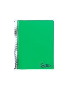 Cuaderno Espiral Liderpapel A4 Micro Wonder Tapa Plastico 120H 90Gr Cuadro 5Mm 5 Bandas 4 Taladros Color Verde Oscuro 2