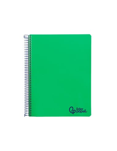 Cuaderno Espiral Liderpapel A4 Micro Wonder Tapa Plastico 120H 90Gr Cuadro 5Mm 5 Bandas 4 Taladros Color Verde Oscuro