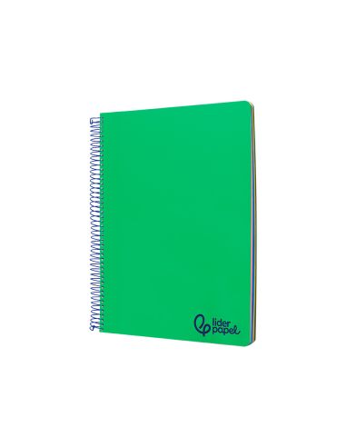 Cuaderno Espiral Liderpapel A4 Micro Wonder Tapa Plastico 120H 90Gr Cuadro 5Mm 5 Bandas 4 Taladros Color Verde Oscuro