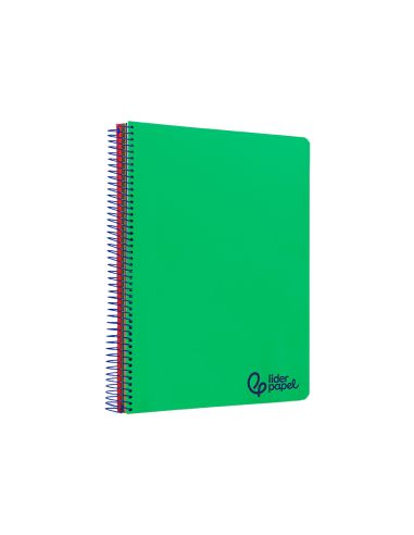 Cuaderno Espiral Liderpapel A4 Micro Wonder Tapa Plastico 120H 90Gr Cuadro 5Mm 5 Bandas 4 Taladros Color Verde Oscuro
