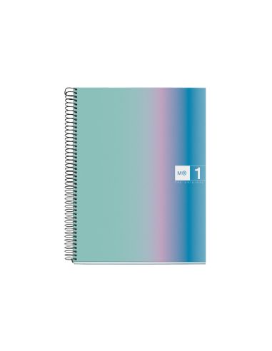 Cuaderno Espiral Miquelrius Din A4 80 Hojas 90 Gr Cuadro 5 Mm Tapa Forrada Aurora Santorini