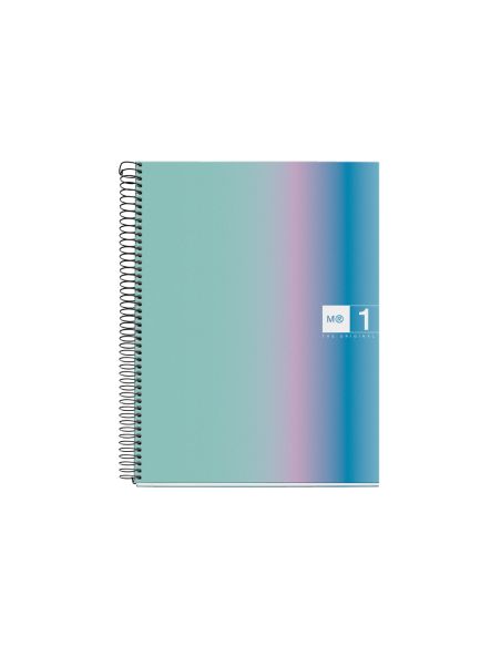 Cuaderno Espiral Miquelrius Din A4 80 Hojas 90 Gr Cuadro 5 Mm Tapa Forrada Aurora Santorini