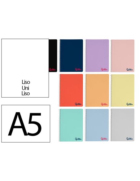 Cuaderno Espiral Liderpapel A5 Wonder Tapa Plastico 80H 90Gr Liso Colores Surtidos