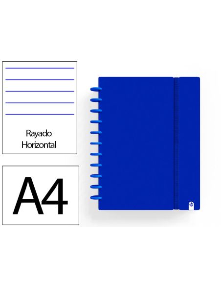 Cuaderno Ingeniox Foam A4 80H Rayado Horizontal Azul Oscuro