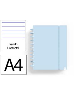 Cuaderno Ingeniox Foam A4 80H Rayado Horizontal Azul Pastel