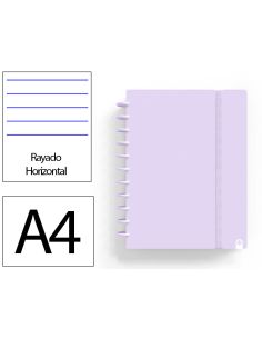 Cuaderno Ingeniox Foam A4 80H Rayado Horizontal Malva Pastel