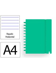 Cuaderno Ingeniox Foam A4 80H Rayado Horizontal Verde