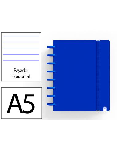 Cuaderno Ingeniox Foam A5 80H Rayado Horizontal Azul Oscuro
