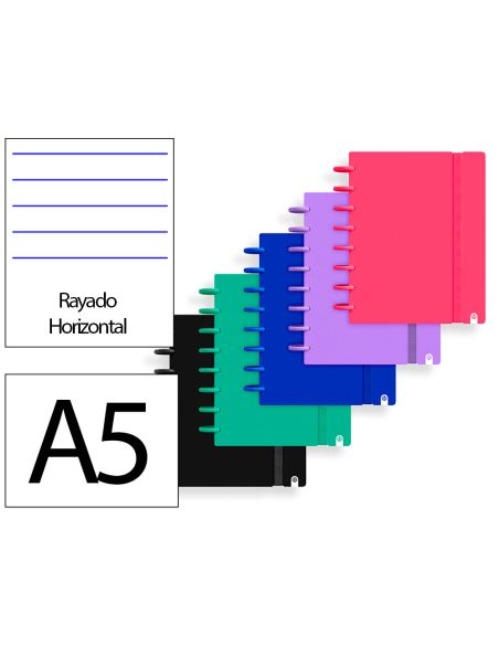 Cuaderno Ingeniox Foam A5 80H Rayado Horizontal Colores Intense Surtidos