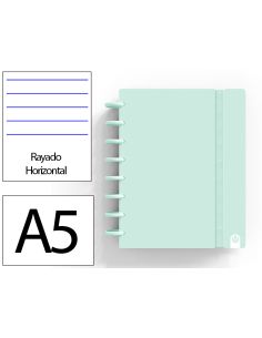 Cuaderno Ingeniox Foam A5 80H Rayado Horizontal Menta Pastel