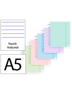 Cuaderno Ingeniox Foam A5 80H Rayado Horizontal Colores Pastel Surtidos