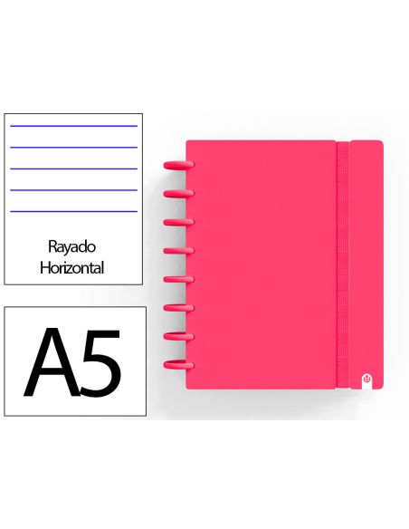 Cuaderno Ingeniox Foam A5 80H Rayado Horizontal Rojo