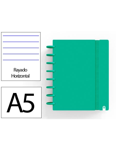 Cuaderno Ingeniox Foam A5 80H Rayado Horizontal Verde