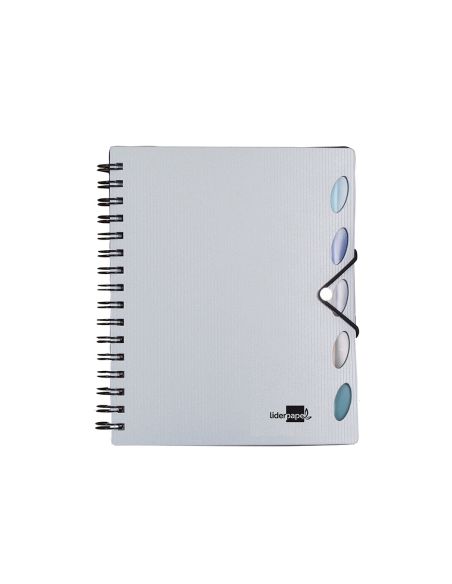 Cuaderno Espiral Liderpapel A4 Micro Executive Tapa Plastico 100H 80Gr Cuadro 5Mm 5 Sep Aradores Con Gomilla Plata