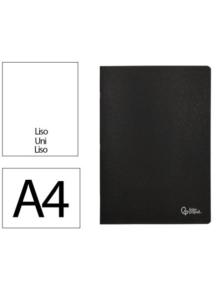 Libreta Liderpapel Tapa Negra A4 80 Hojas 60Gr Liso Con Doble Margen