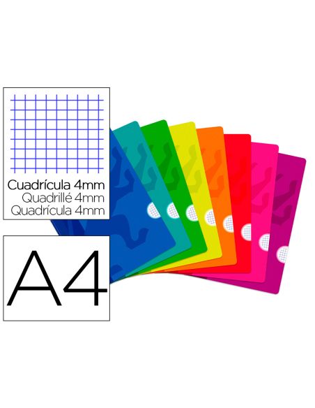 Libreta Escolar Oxford Tapa Flexible Optik Paper Openflex 48 Hojas Din A4 Cuadro 4 Mm Colores Surtidos