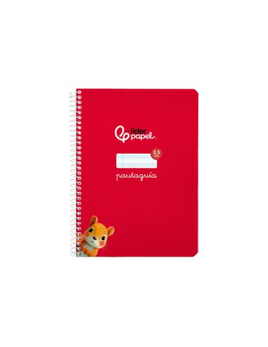 Cuaderno Espiral Liderpapel A5 Pautaguia Tapa Blanda 40H 75Gr Cuadro Pautado 2,5Mm Color Rojo