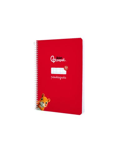 Cuaderno Espiral Liderpapel A5 Pautaguia Tapa Blanda 40H 75Gr Cuadro Pautado 2,5Mm Color Rojo