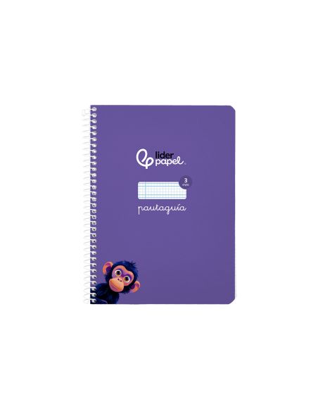 Cuaderno Espiral Liderpapel A5 Pautaguia Tapa Blanda 40H 75Gr Cuadro Pautado 3Mm Color Lila