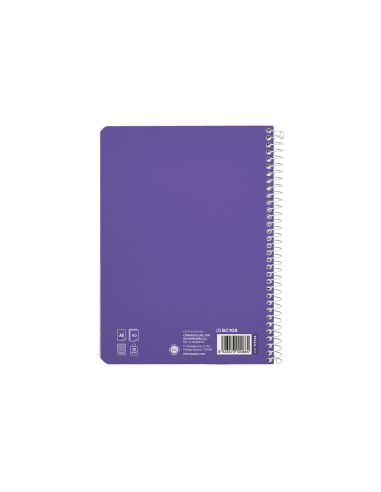 Cuaderno Espiral Liderpapel A5 Pautaguia Tapa Blanda 40H 75Gr Cuadro Pautado 3Mm Color Lila