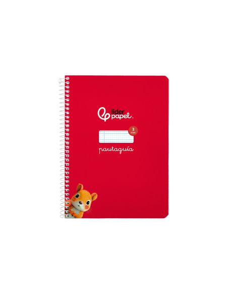 Cuaderno Espiral Liderpapel A5 Pautaguia Tapa Blanda 40H 75Gr Cuadro Pautado 3Mm Color Rojo