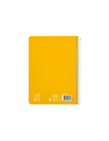 Cuaderno Espiral Liderpapel A5 Pautaguia Tapa Blanda 40H 75Gr Cuadro Pautado 4Mm Color Amarillo