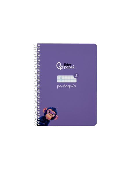 Cuaderno Espiral Liderpapel A5 Pautaguia Tapa Blanda 40H 75Gr Cuadro Pautado 4Mm Color Lila