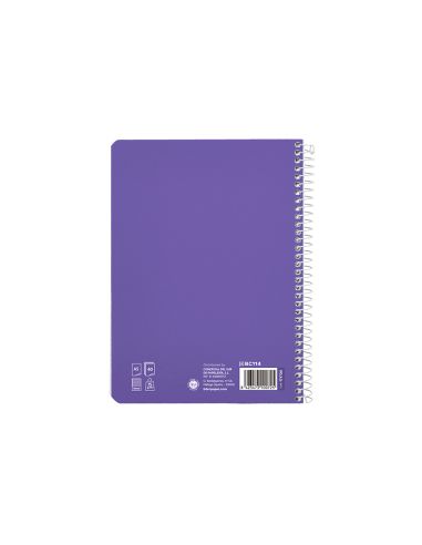 Cuaderno Espiral Liderpapel A5 Pautaguia Tapa Blanda 40H 75Gr Cuadro Pautado 4Mm Color Lila