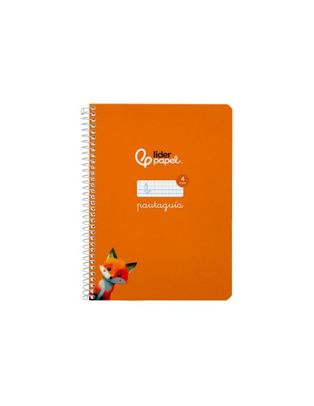 Cuaderno Espiral Liderpapel A5 Pautaguia Tapa Blanda 40H 75Gr Cuadro Pautado 4Mm Color Naranja